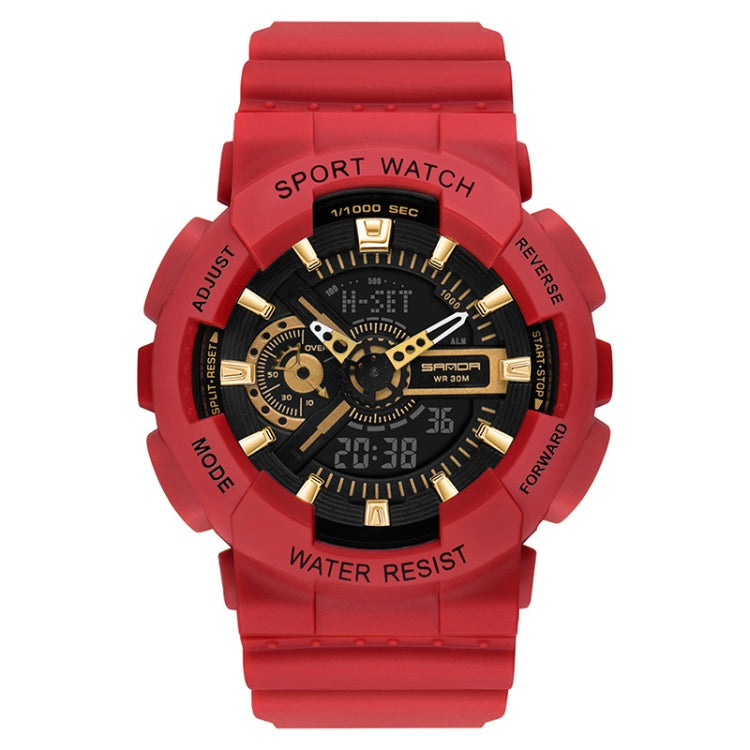 SANDA Outdoor Leisure Waterproof Multifunctional Luminous Electronic Watch