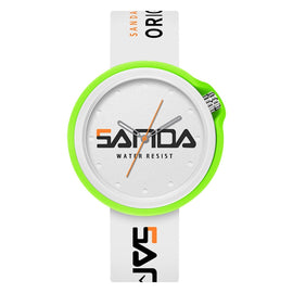 SANDA 3200 Silicone Belt Quartz Sports Watch For Men And Women