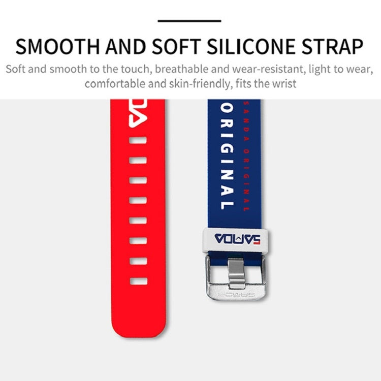 SANDA 3200 Silicone Belt Quartz Sports Watch For Men And Women