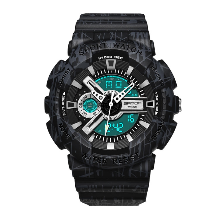 SANDA Three-Pin Luminous Outdoor Waterproof Multifunctional Couple Electronic Watch