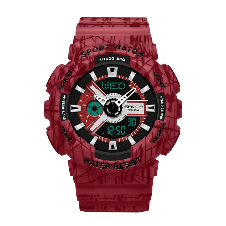 SANDA Three-Pin Luminous Outdoor Waterproof Multifunctional Couple Electronic Watch