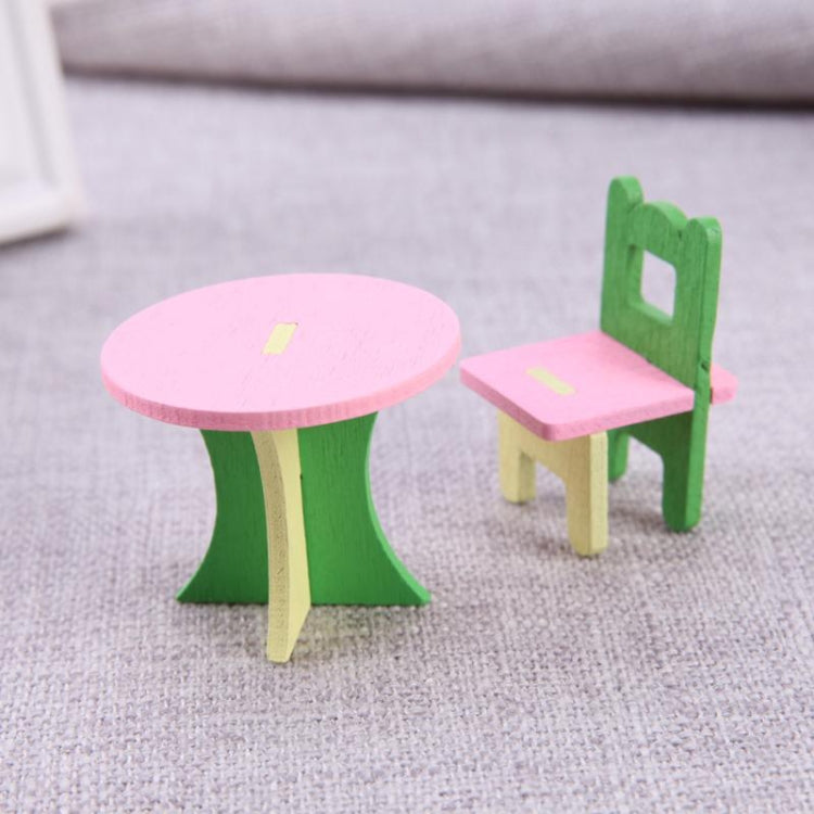 Simulation Miniature Wooden Furniture Kids Toys Doll House Set