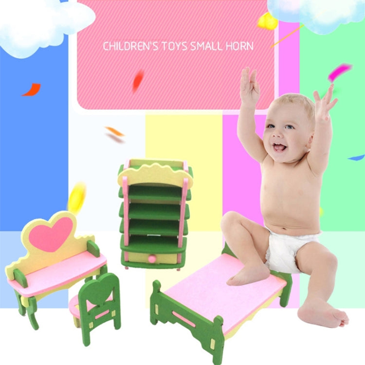 Simulation Miniature Wooden Furniture Kids Toys Doll House Set