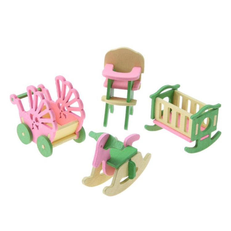 Simulation Miniature Wooden Furniture Kids Toys Doll House Set
