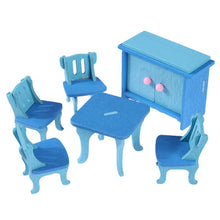 Load image into Gallery viewer, Simulation Miniature Wooden Furniture Kids Toys Doll House Set