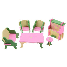Load image into Gallery viewer, Simulation Miniature Wooden Furniture Kids Toys Doll House Set