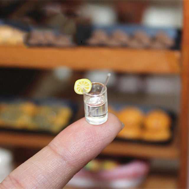 5 PCS Mini Lemon Water Cup Miniature Dollhouse Accessories Cups Toy Mini Decoration Gifts