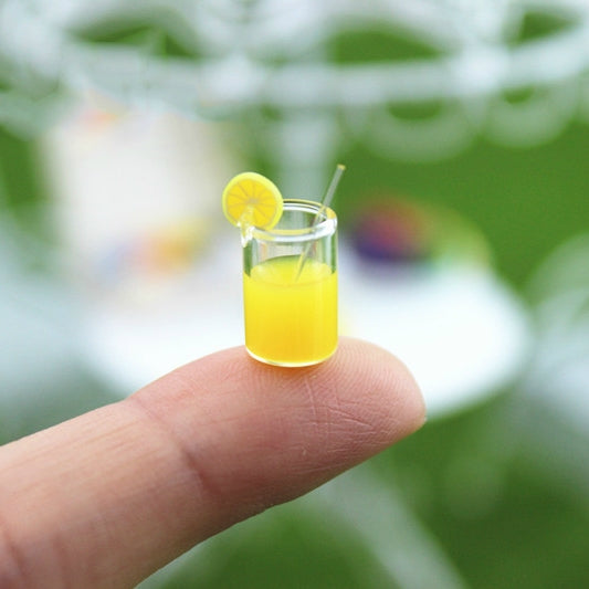 5 PCS Mini Lemon Water Cup Miniature Dollhouse Accessories Cups Toy Mini Decoration Gifts