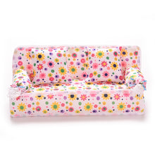 Load image into Gallery viewer, Mini Furniture Flower Sofa 20cm Couch +2 Cushions for Doll House Accessories