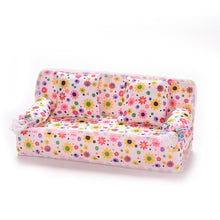 Load image into Gallery viewer, Mini Furniture Flower Sofa 20cm Couch +2 Cushions for Doll House Accessories