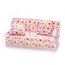 Load image into Gallery viewer, Mini Furniture Flower Sofa 20cm Couch +2 Cushions for Doll House Accessories