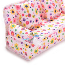 Load image into Gallery viewer, Mini Furniture Flower Sofa 20cm Couch +2 Cushions for Doll House Accessories