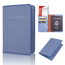 Load image into Gallery viewer, MS101 Frosted PU Multi-Card Passport Holder Travel Abroad Passport Card Holder, Blue, Khaki, Pink, Sky Blue, Dirty Yellow, Big Red