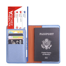 Load image into Gallery viewer, MS101 Frosted PU Multi-Card Passport Holder Travel Abroad Passport Card Holder, Blue, Khaki, Pink, Sky Blue, Dirty Yellow, Big Red