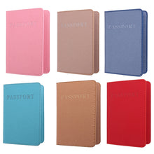 Load image into Gallery viewer, MS101 Frosted PU Multi-Card Passport Holder Travel Abroad Passport Card Holder, Blue, Khaki, Pink, Sky Blue, Dirty Yellow, Big Red