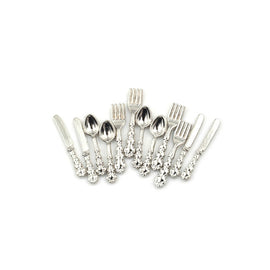 12 PCS / Set Simulation Kitchen Food Furniture Toys Dollhouse Miniature Accessories 1:12 Fork Knife Soup Spoon Tableware