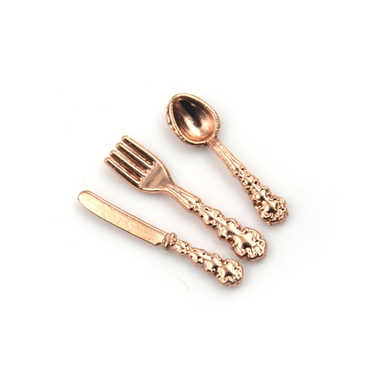 12 PCS / Set Simulation Kitchen Food Furniture Toys Dollhouse Miniature Accessories 1:12 Fork Knife Soup Spoon Tableware