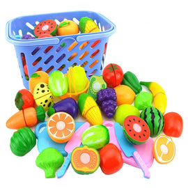 Pretend Play Plastic Food Toy Cutting Fruit Vegetable for Children, Random Color and Style