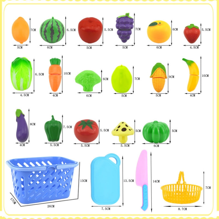 Pretend Play Plastic Food Toy Cutting Fruit Vegetable for Children, Random Color and Style