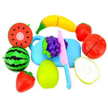 Load image into Gallery viewer, Pretend Play Plastic Food Toy Cutting Fruit Vegetable for Children, Random Color and Style