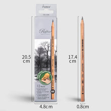 Load image into Gallery viewer, 12pcs /Box Marco 7001 Sketch Pencil Children Original Wooden Word Learning Stationery Art Calligraphy Drawing Pencil, HB, 2B, 2H, B, 3B, 4B, 5B, 6B, 7B, 8B, 9B