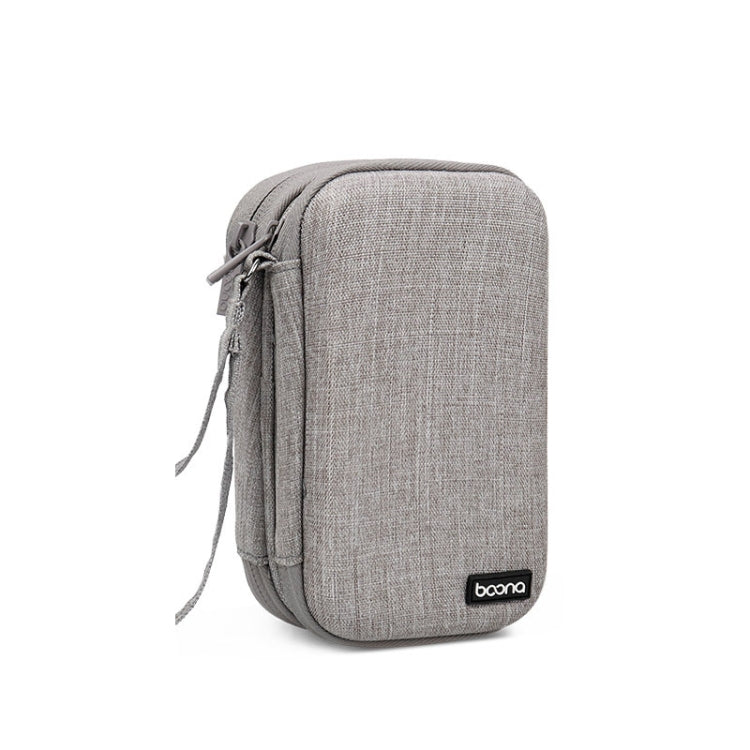 Baona BN-F027 Double-Layer Mobile Hard Disk Storage Bag EVA Hard Shell Hard Disk Protective Cover, Gray, Black