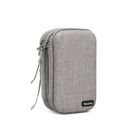 Baona BN-F027 Double-Layer Mobile Hard Disk Storage Bag EVA Hard Shell Hard Disk Protective Cover, Gray, Black
