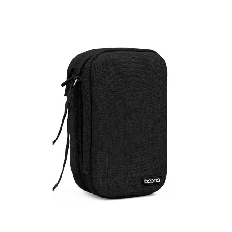 Baona BN-F027 Double-Layer Mobile Hard Disk Storage Bag EVA Hard Shell Hard Disk Protective Cover, Gray, Black