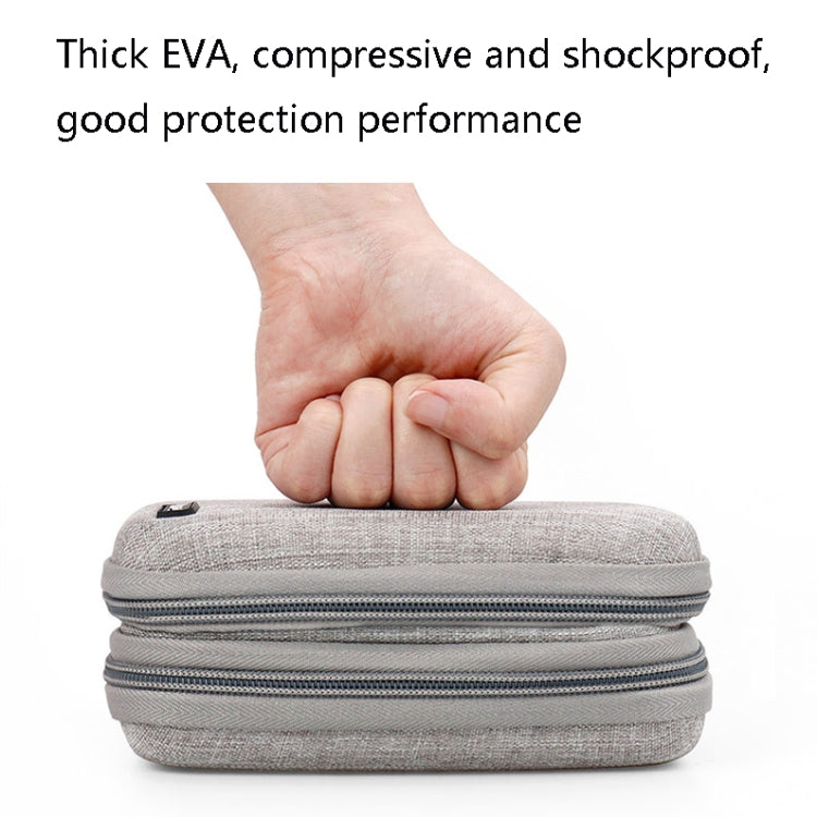 Baona BN-F027 Double-Layer Mobile Hard Disk Storage Bag EVA Hard Shell Hard Disk Protective Cover, Gray, Black