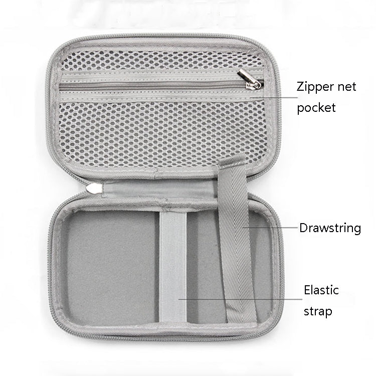 Baona BN-F010 2.5 inch Mobile Hard Disk Single Layer Storage Bag Power Bank Protection Storage Bag, Gray, Black