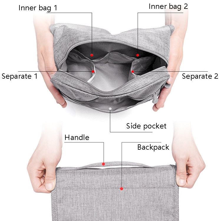 Travel Waterproof Wash Bag Portable Dust-Proof Storage Bag Hanging Cosmetic Bag, Purple, Black, Grey, Wine Red, Sky Blue, Navy