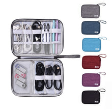 Load image into Gallery viewer, Data Cable Storage Box Waterproof Digital Package Charging Earphone Storage Box U Disk Multi-Function Finishing Box, Black, Grey, Violet, Red Wine, Sky Blue, Navy