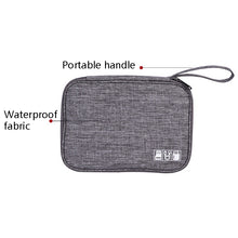 Load image into Gallery viewer, Data Cable Storage Box Waterproof Digital Package Charging Earphone Storage Box U Disk Multi-Function Finishing Box, Black, Grey, Violet, Red Wine, Sky Blue, Navy