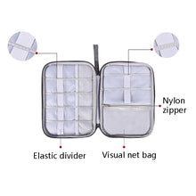 Load image into Gallery viewer, Data Cable Storage Box Waterproof Digital Package Charging Earphone Storage Box U Disk Multi-Function Finishing Box, Black, Grey, Violet, Red Wine, Sky Blue, Navy