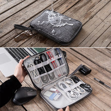 Load image into Gallery viewer, Data Cable Storage Box Waterproof Digital Package Charging Earphone Storage Box U Disk Multi-Function Finishing Box, Black, Grey, Violet, Red Wine, Sky Blue, Navy