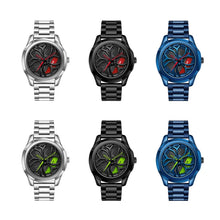 Load image into Gallery viewer, SANDA P1065 Wheel Series Casual Steel Band Quartz Watch For Men, For Men Blue Red, For Men Black Red, For Men Silver Red, For Men Blue Green, For Men Black Green, For Men Silver Green