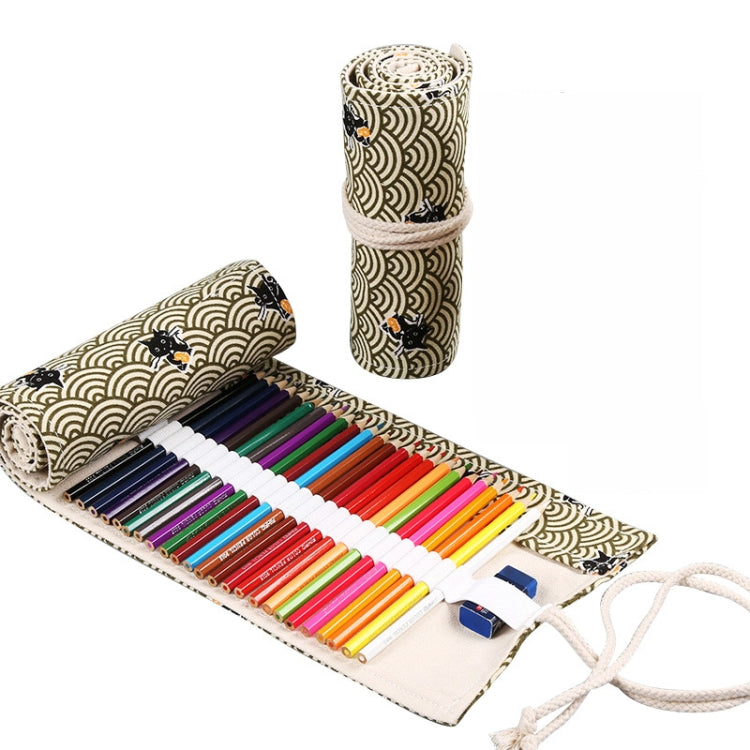 Handmade Canvas Pen Curtain Large-Capacity Pencil Case For Boys And Girls Color Pencil Sketch Stationery Box, 12 Holes, 24 Holes, 36 Holes, 2 PCS 36 Holes, 48 Holes, 72 Holes, 2 PCS 24 Holes