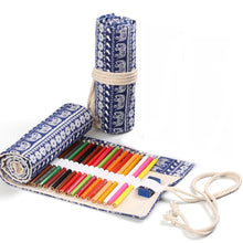 Load image into Gallery viewer, Handmade Canvas Pen Curtain Large-Capacity Pencil Case For Boys And Girls Color Pencil Sketch Stationery Box, 12 Holes, 24 Holes, 2 PCS 36 Holes, 36 Holes, 48 Holes, 72 Holes