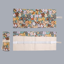 Load image into Gallery viewer, 12 Holes Cotton Canvas Large Capacity Pen Curtain Big Face Cute Cat Cartoon Color Pencil Bag, 12 Holes, 24 Holes, 36  Holes, 48  Holes, 72  Holes, 108  Holes