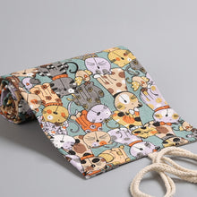 Load image into Gallery viewer, 12 Holes Cotton Canvas Large Capacity Pen Curtain Big Face Cute Cat Cartoon Color Pencil Bag, 12 Holes, 24 Holes, 36  Holes, 48  Holes, 72  Holes, 108  Holes