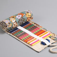 Load image into Gallery viewer, 12 Holes Cotton Canvas Large Capacity Pen Curtain Big Face Cute Cat Cartoon Color Pencil Bag, 12 Holes, 24 Holes, 36  Holes, 48  Holes, 72  Holes, 108  Holes
