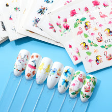 Load image into Gallery viewer, 5 PCS Flamingo Nail Stickers Water Decals Cute Animals Rabbit Owl Wraps Flora Watermark Adhesive Decoration Manicure, STZ659, STZ660, STZ661, STZ662, STZ663, STZ664, STZ665, STZ666, STZ667, STZ668, STZ669, STZ670, STZ671, STZ672, STZ673