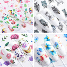 Load image into Gallery viewer, 5 PCS Flamingo Nail Stickers Water Decals Cute Animals Rabbit Owl Wraps Flora Watermark Adhesive Decoration Manicure, STZ659, STZ660, STZ661, STZ662, STZ663, STZ664, STZ665, STZ666, STZ667, STZ668, STZ669, STZ670, STZ671, STZ672, STZ673