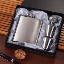 Load image into Gallery viewer, Portable Stainless Steel Hip Flask Set With Wine Glass Funnel, 7OZ Yellow Grunge, 7OZ Gray Grunge, 7OZ Jack Yellow Grunge, 7OZ Jack Gray Grunge, 7OZ Jack Black Core