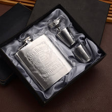 Load image into Gallery viewer, Portable Stainless Steel Hip Flask Set With Wine Glass Funnel, 7OZ Yellow Grunge, 7OZ Gray Grunge, 7OZ Jack Yellow Grunge, 7OZ Jack Gray Grunge, 7OZ Jack Black Core