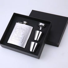 Load image into Gallery viewer, Portable Stainless Steel Hip Flask Set With Wine Glass Funnel, 7OZ Yellow Grunge, 7OZ Gray Grunge, 7OZ Jack Yellow Grunge, 7OZ Jack Gray Grunge, 7OZ Jack Black Core