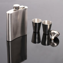 Load image into Gallery viewer, Portable Stainless Steel Hip Flask Set With Wine Glass Funnel, 7OZ Yellow Grunge, 7OZ Gray Grunge, 7OZ Jack Yellow Grunge, 7OZ Jack Gray Grunge, 7OZ Jack Black Core