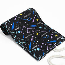 Load image into Gallery viewer, Night Sky Sketch Color Pencil Bag  Students Large-Capacity Canvas Pen Curtain Roll Pen Bag, 12 Holes, 24 Holes, 36  Holes, 48  Holes, 72 Holes