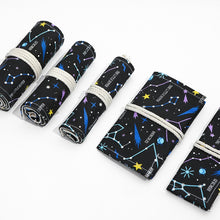 Load image into Gallery viewer, Night Sky Sketch Color Pencil Bag  Students Large-Capacity Canvas Pen Curtain Roll Pen Bag, 12 Holes, 24 Holes, 36  Holes, 48  Holes, 72 Holes