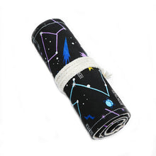 Load image into Gallery viewer, Night Sky Sketch Color Pencil Bag  Students Large-Capacity Canvas Pen Curtain Roll Pen Bag, 12 Holes, 24 Holes, 36  Holes, 48  Holes, 72 Holes